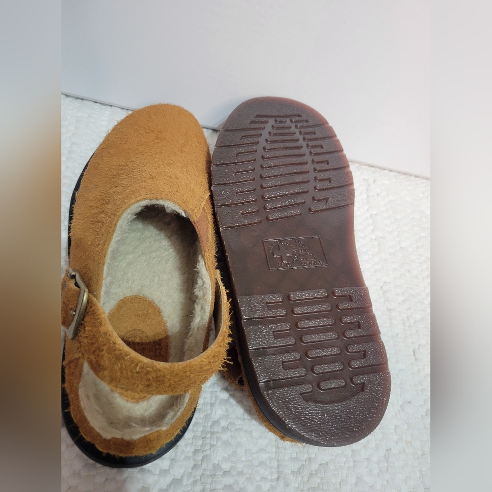 Nwob Dr. Martens Shearling Slingback Mules 10 Brown - Picture 6 of 7